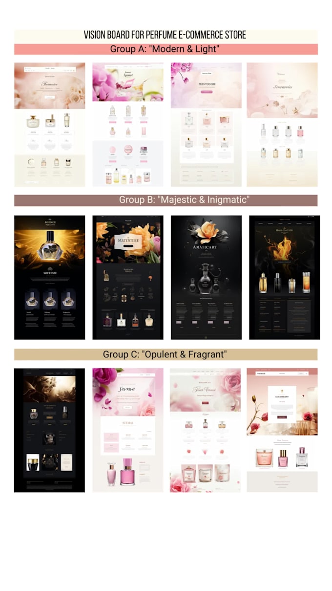 create a custom moodboard of landing page design inspiration