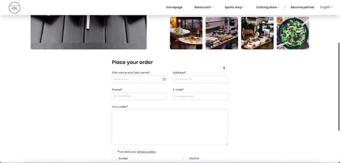 develop your website based on your mockup