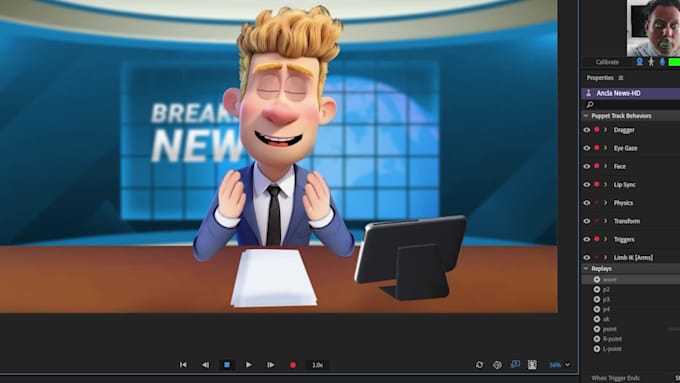 vtuber puppet style news anchor for social media