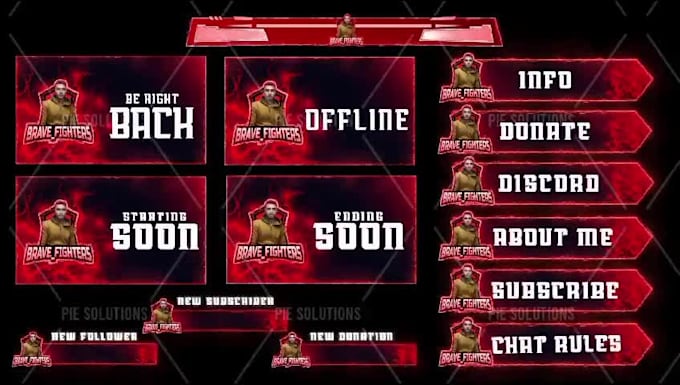 design animated twitch overlay twitch panels stream alerts