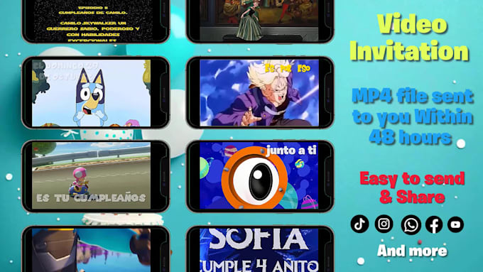 create a custom birthday video invitation for kids