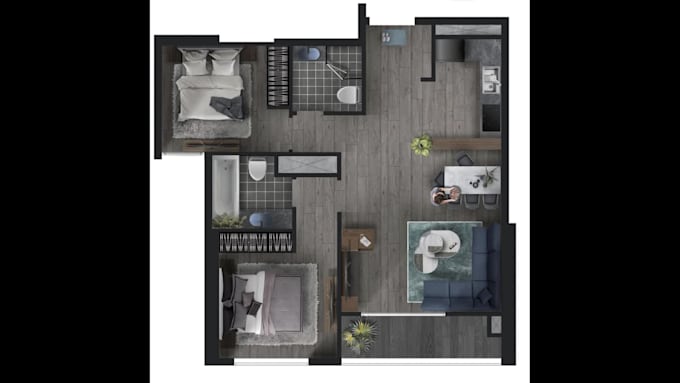 create 3d floor plan and interior design