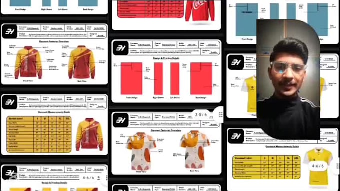 create fashion apparel clothing tech pack with 3d mockup