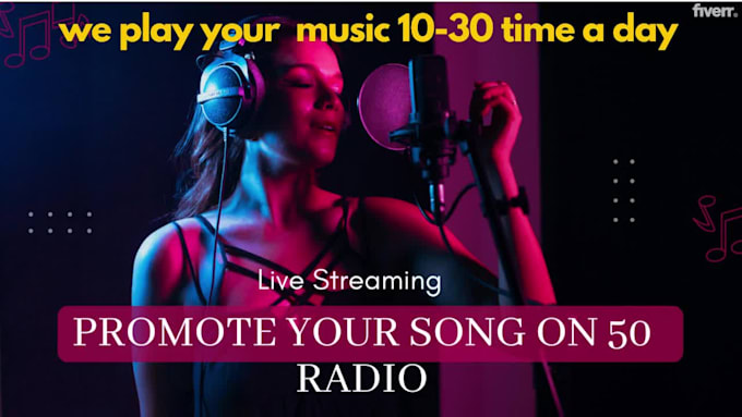 promote and play your song on our 50 popular radio stations in the USA