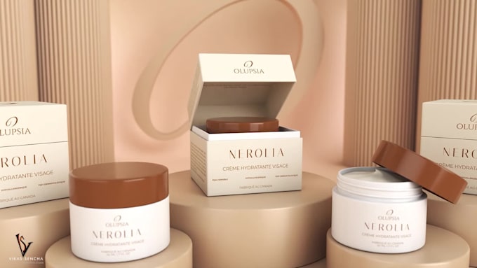 create realistic 3d cosmetic product animation and packaging renders