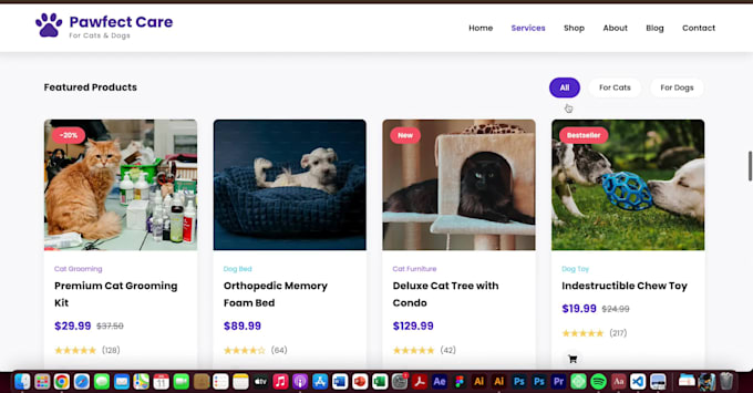develop wordpress pet grooming pet care sites