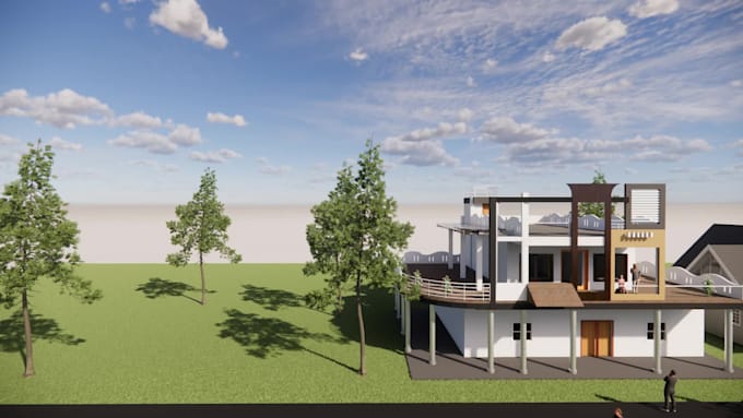 3d model, interior, exterior, blue print drawing
