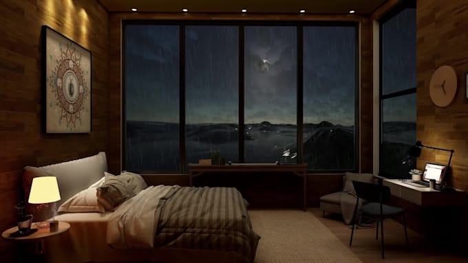 make cozy rain ambient video with natural sound,relaxing rain video