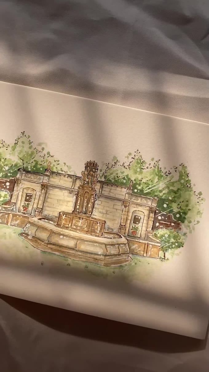 paint your wedding venue in watercolor