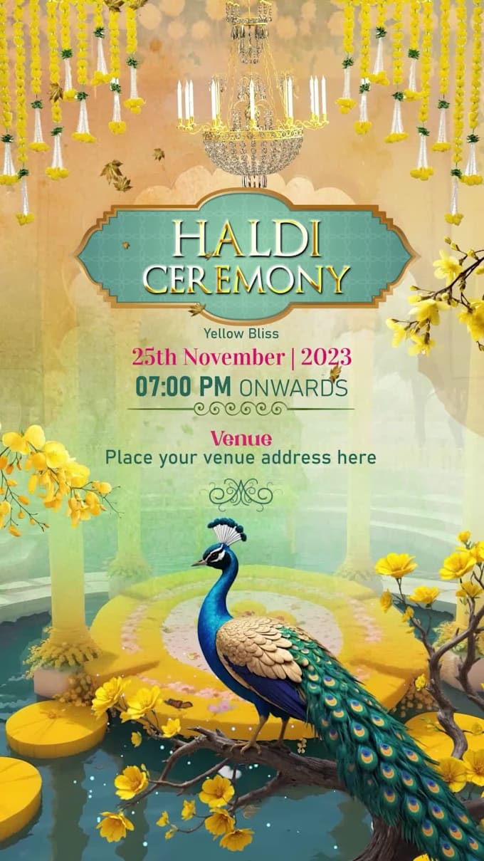 create a rajasthani wedding invitation video