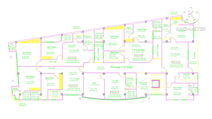 Draw 2d floor plans including elevations and sections by Rajuking601 ...