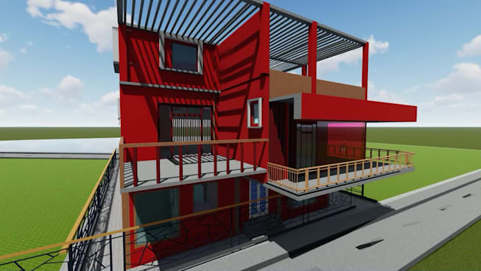 create sketchup 3d models with interior, exterior renders