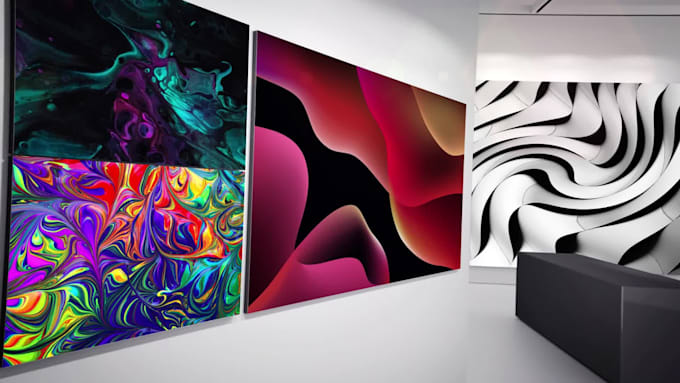 create 3d art gallery nft promo video