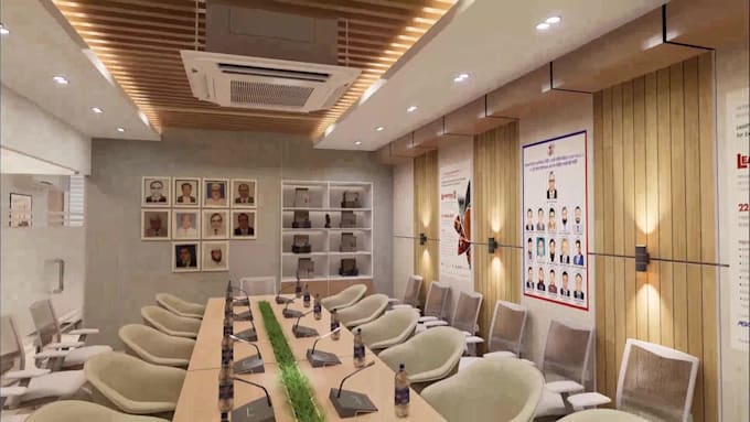design office and  home interior with 3d rendering