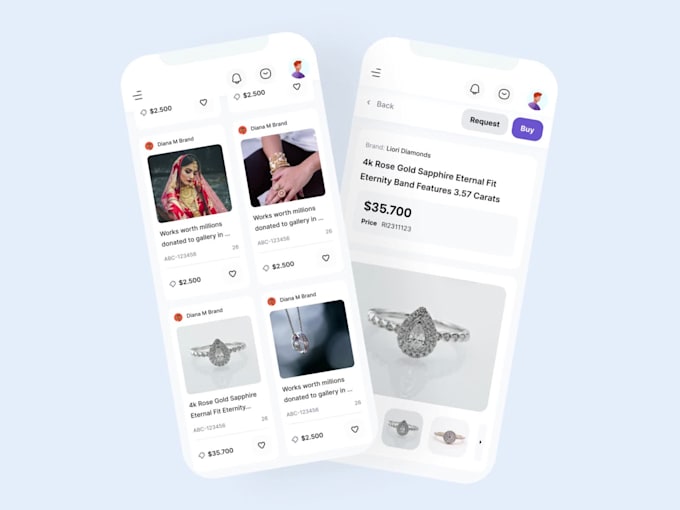 ui design app for jewellery shopping