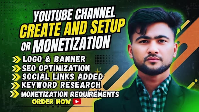 do create and setup your youtube channel with logo, banner