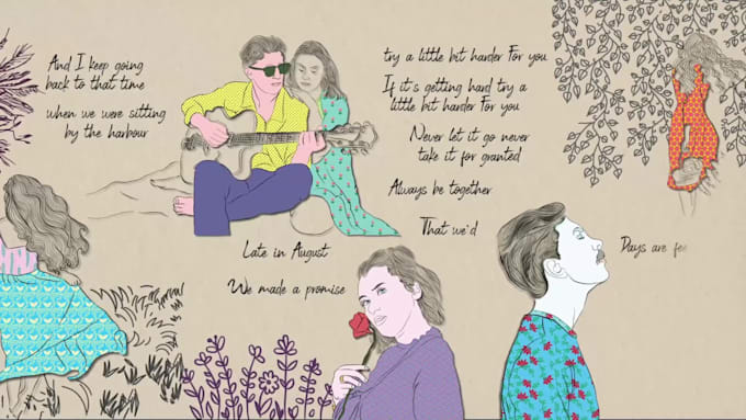 create a unique hand drawn lyric video