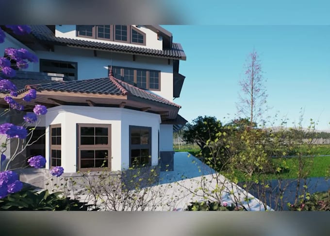 do modern 3d architectural virtual staging, exterior, interior design, ai render