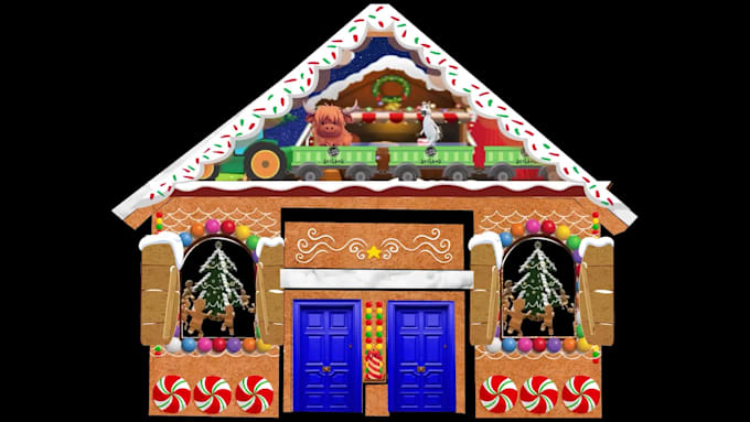create 3d christmas projection mapping content