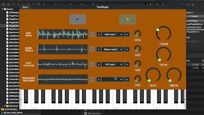 develop the audio plugin you request