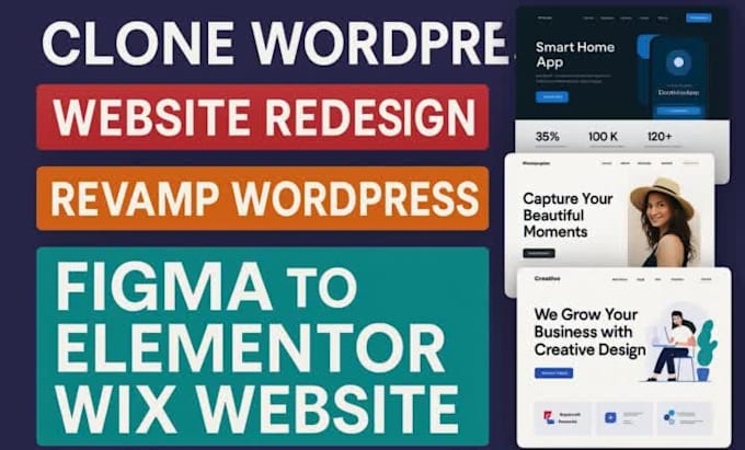 clone wordpress website, revamp wordpress, convert figma to elementor or wix