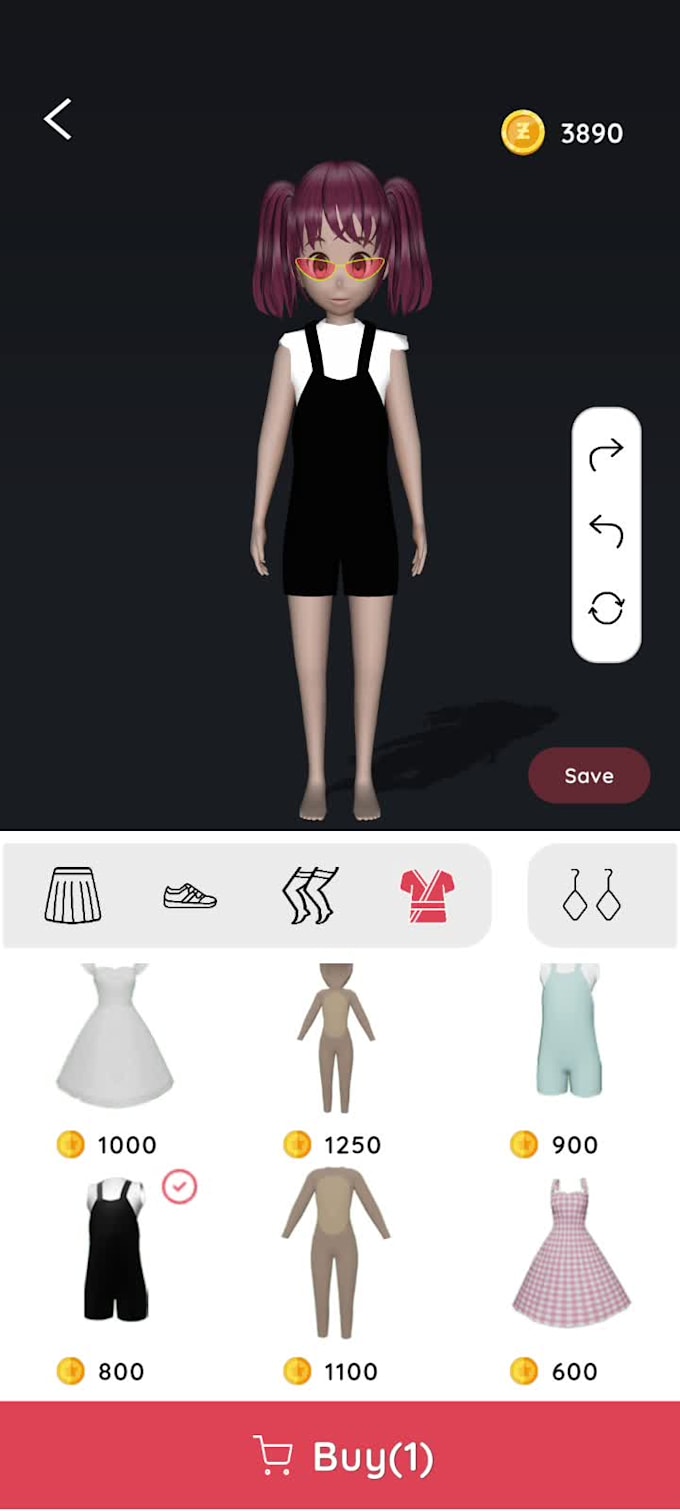 create clothing character customization in unity