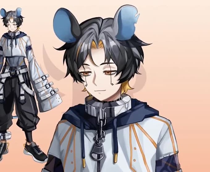 design and rigging anime style live2d vtuber model for streaming