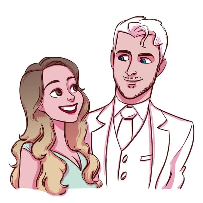 Do wedding cartoon characters by Gillyannlim | Fiverr