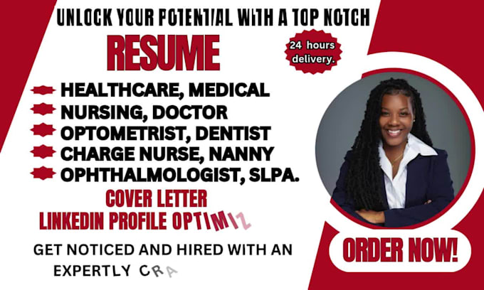 write medical, healthcare, optometrist, neurosurgeon, and ophthalmologist resume