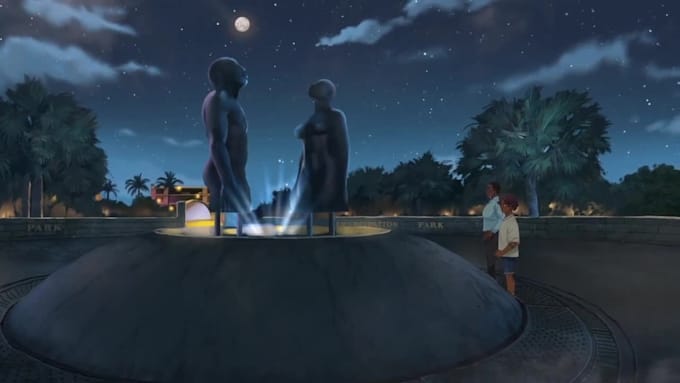 create anime, landscape and visual novel background painting