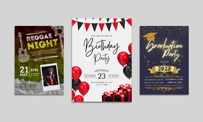 design modern graduation, wedding and party invitation, announcement card
