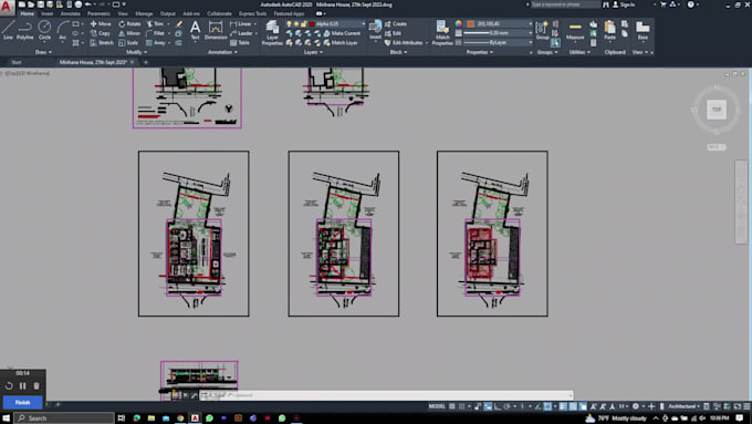 draft in autocad and design spaces