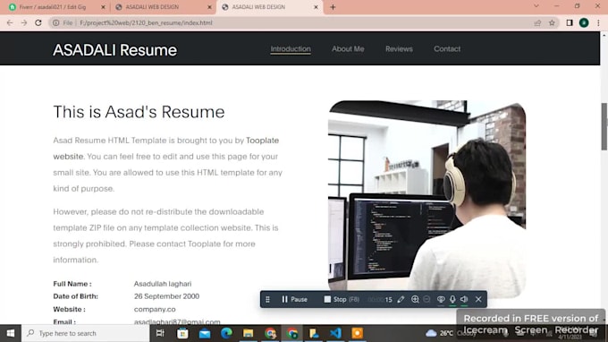 Create front end web developer using html css bootstrap 5 by Asadali021 ...