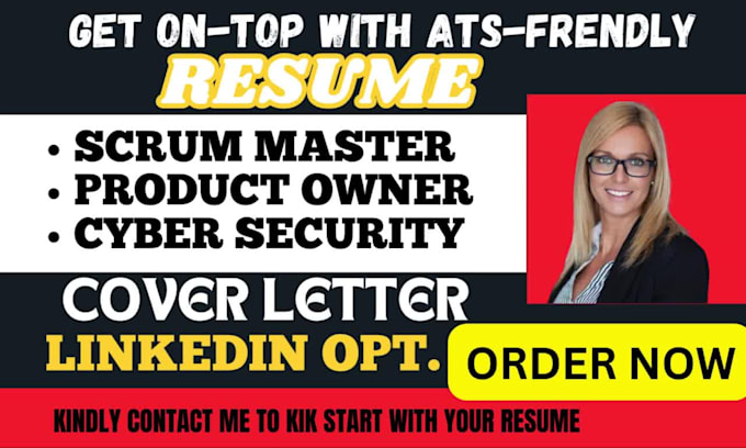 write scrum master, agile, pmp, project manager, product owner resume