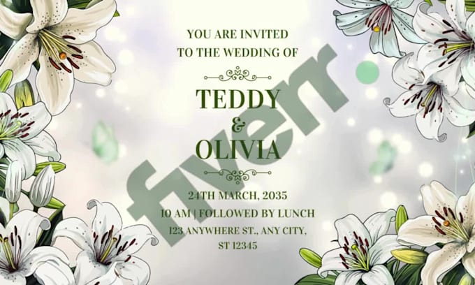 design wedding invitation animated video and invitation card