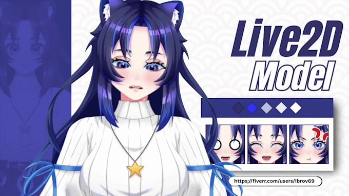 create live2 vtuber model, anime avatar, live 2d rigging vtuber character design