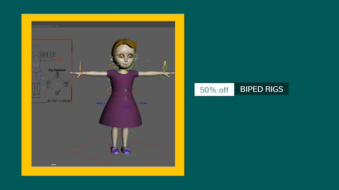 do 3d rigging in maya,3ds max,unreal engine,gaming,unity,online game
