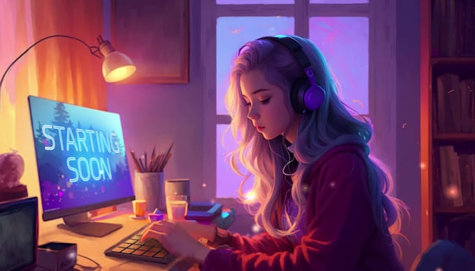 create loop animated illustration and lofi animated paintings
