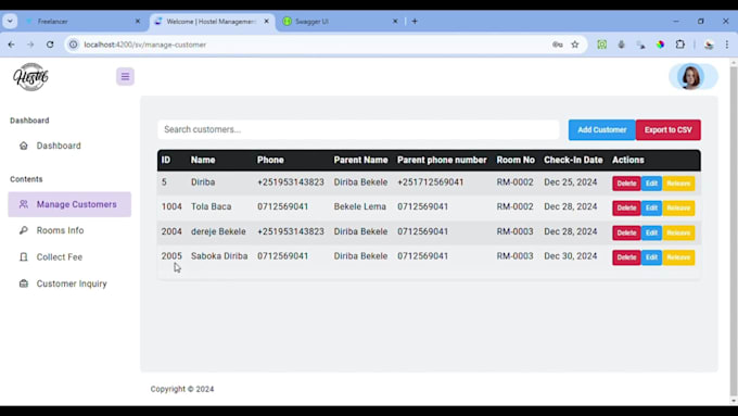 develop a comprehensive hostel management system for you