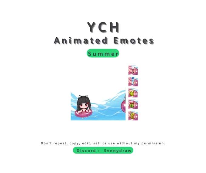 drawing ych animeted emotes summer
