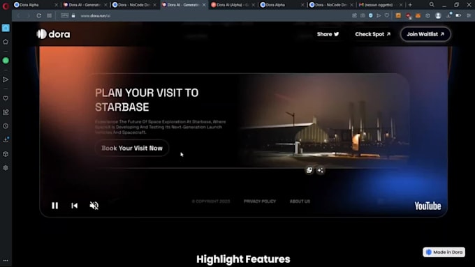 do dora 3d websit,figma to dora,dora ai,framer website