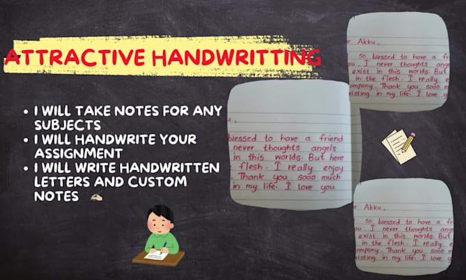 neatly write your text by hand