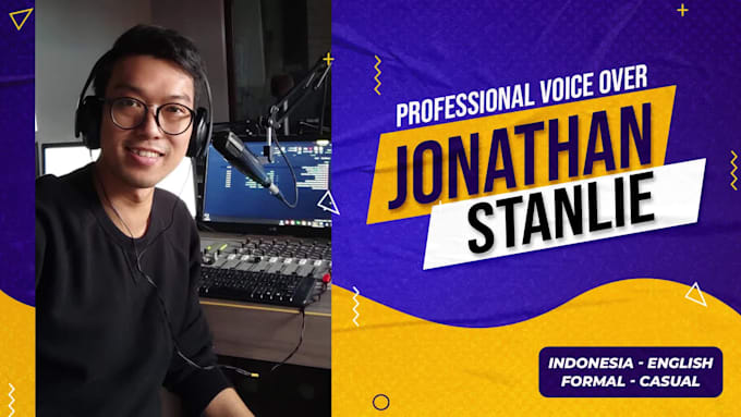 record a male indonesian broadcast quality voice over