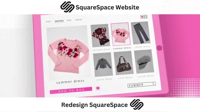 build squarespace website, squarespace redesign, and mega menu