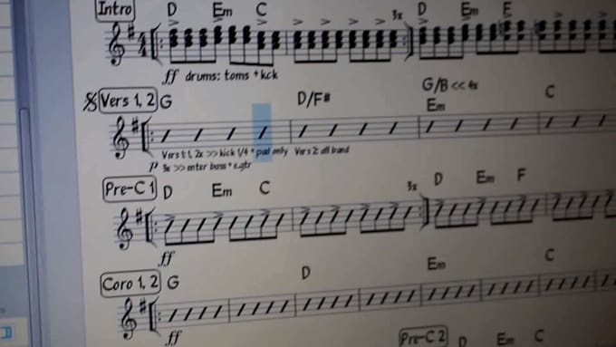 make accurate music transcription, chord charts and lead sheets