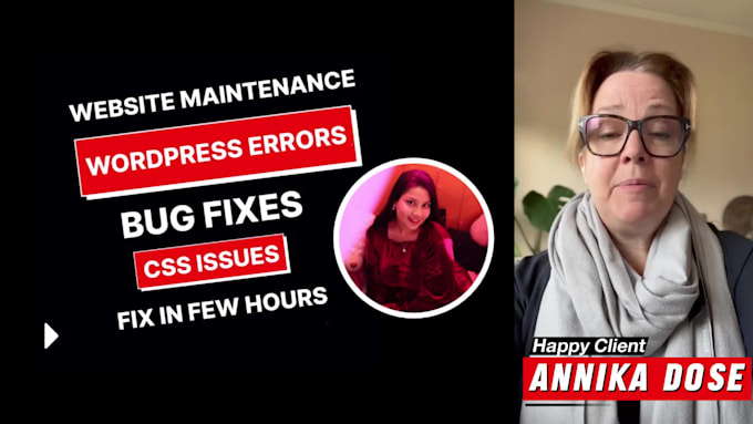 do wordpress website maintenance and support, fix bugs
