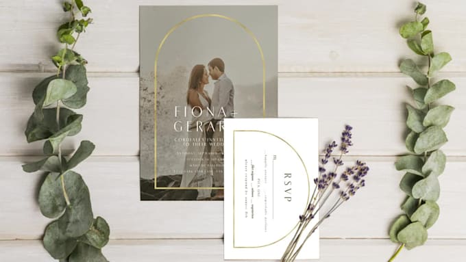 design wedding invitation suite, save the date, rsvp, menu