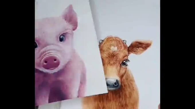 draw watercolor cute animals and cards