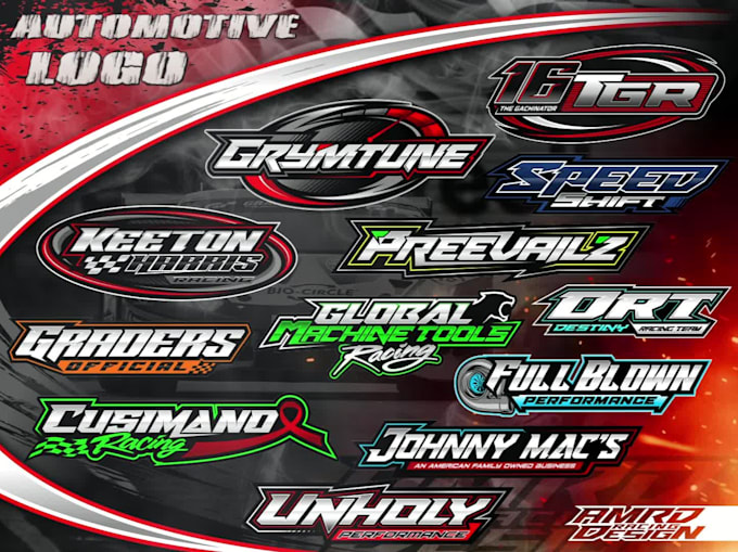 create amazing logo automotive 3d style premium