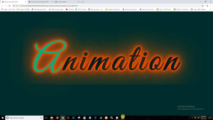 Text animation with html and css by Webdevhmr | Fiverr